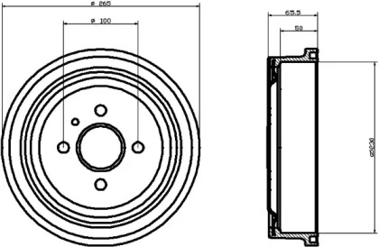 Барабанный тормозной механизм HELLA для CHEVROLET CORSA седан 1.6 GS