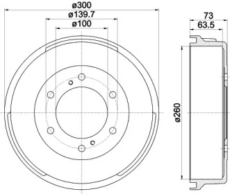 Барабанный тормозной механизм HELLA для NISSAN TERRANO I (WD21) 2.4 i 4WD