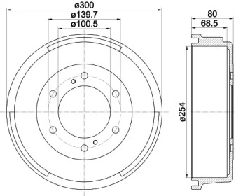 Тормозной барабан HELLA для NISSAN PICK UP (D21) 2.5 D 4WD