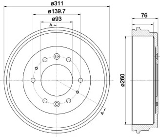 Барабанный тормозной механизм HELLA для MAZDA E-SERIE автобус (SR1) E2000 4WD