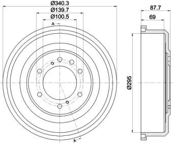 Барабанный тормозной механизм HELLA для NISSAN PATHFINDER II (R50) 3.5 V6 4WD