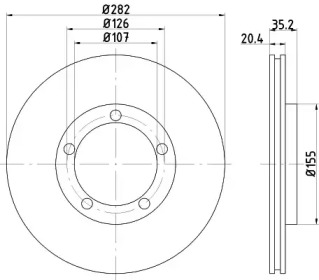 Дисковой тормозной механизм HELLA для PORSCHE 924 2.5 S