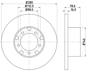 Тормозной диск HELLA для MERCEDES-BENZ T1 автобус (602) 310 D 2.9