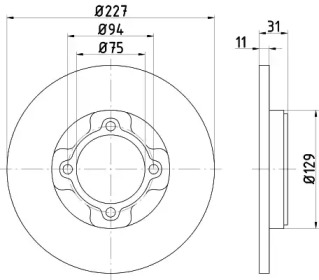 Тормозной диск HELLA для MAZDA 323 II (BD) 1.1