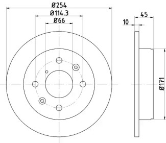 Тормозной диск HELLA для MAZDA 929 II (HB) 2.0 i GLX