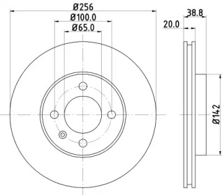 Тормозной диск HELLA для VW GOLF II (19E, 1G1) 1.8 GTI 16V
