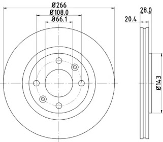 Дисковой тормозной механизм HELLA для PEUGEOT 306 Кабриолет (7D, N3, N5) 1.8 16V