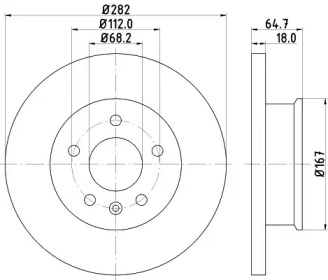 Дисковой тормозной механизм HELLA для VW TRANSPORTER IV c бортовой платформой/ходовая часть (70XD) 1.9 TD
