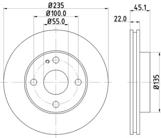 Тормозной диск HELLA для MAZDA 323 S IV (BG) 1.3 16V