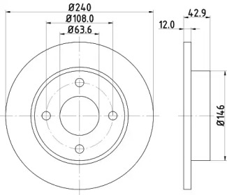 Тормозной диск HELLA для MAZDA 121 III (JASM, JBSM) 1.8 D