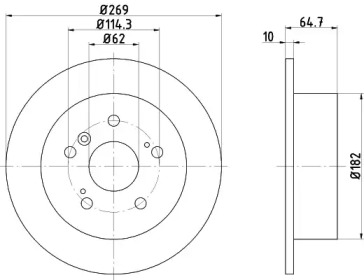 Дисковой тормозной механизм HELLA для LEXUS ES (VCV10_, VZV21_) 300 (MCV10_, VCV10_)
