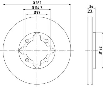 Дисковой тормозной механизм HELLA для HONDA ACCORD IV (CB) 2.2 i 16V (CB7)
