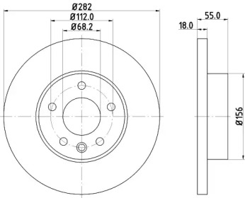 Дисковой тормозной механизм HELLA для VW TRANSPORTER IV c бортовой платформой/ходовая часть (70XD) 1.9 TD