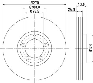 Дисковой тормозной механизм HELLA для FORD TRANSIT Фургон (E_ _) 2.0 i (EAL, EAS)