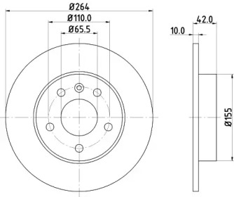 Тормозной диск HELLA для CHEVROLET ZAFIRA (F75) 2.0