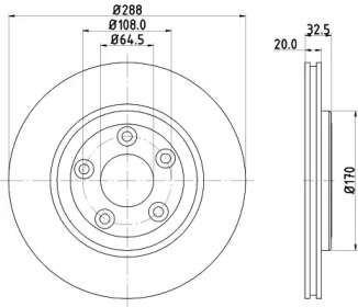 Тормозной диск HELLA для JAGUAR S-TYPE (X200) 2.7 D