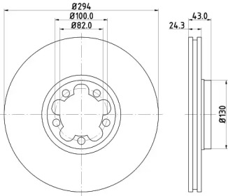 Тормозной диск HELLA для FORD TRANSIT c бортовой платформой/ходовая часть (FM_ _, FN_ _) 2.4 DI (F_A_, F_B_, F_C_, F_D_)