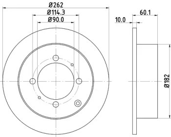 Тормозной диск HELLA для MITSUBISHI GALANT V седан (E5_A, E7_A, E8_A) 2.5 V6-24 4WD (E88A)