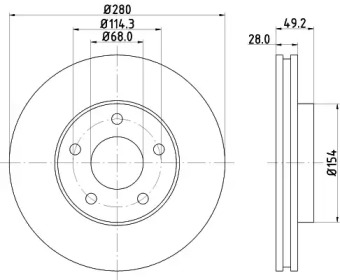 Тормозной диск HELLA для NISSAN MAXIMA / MAXIMA QX V (A33) 2.5 V6 24V