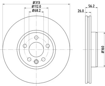 Дисковой тормозной механизм HELLA для VW TRANSPORTER IV c бортовой платформой/ходовая часть (70XD) 1.9 TD