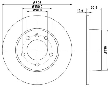 Тормозной диск HELLA для NISSAN INTERSTAR Фургон (X70) dCi 140