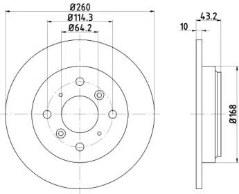 Тормозной диск HELLA для HONDA PRELUDE IV (BB_) 2.3 i 16V (BB2)