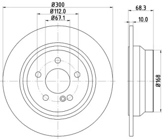 Тормозной диск HELLA для MERCEDES-BENZ CLS (C218) CLS 250 BlueTEC / d 4-matic (218.397)