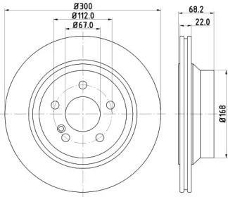 Тормозной диск HELLA для MERCEDES-BENZ CLS (C218) CLS 400 (218.361)