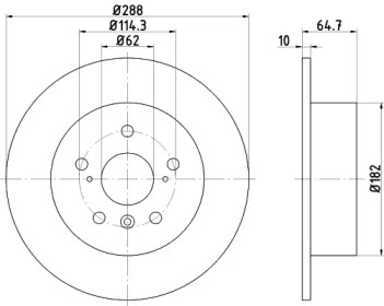 Дисковой тормозной механизм HELLA для LEXUS ES (VCV10_, VZV21_) 300 (MCV10_, VCV10_)