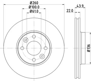 Дисковой тормозной механизм HELLA для NISSAN NOTE (E11, NE11) 1.5 dCi