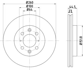 Дисковой тормозной механизм HELLA для HONDA CIVIC VII Hatchback (EU, EP, EV) 1.7 CTDi