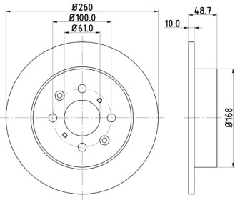 Дисковой тормозной механизм HELLA для HONDA CIVIC VII седан (ES, ET) 1.4 (ES4)