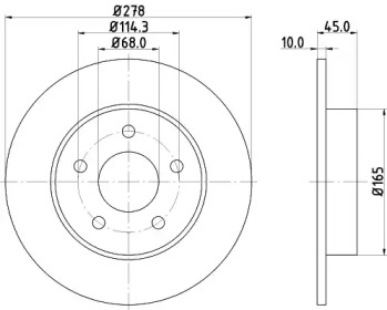 Тормозной диск HELLA для NISSAN PRIMERA Hatchback (P12) 1.6