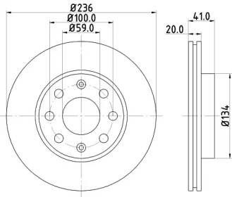 Тормозной диск HELLA для CHEVROLET KALOS 1.2