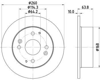 Тормозной диск HELLA для HONDA ACCORD VI Hatchback (CH, CL) 1.8 i (CH6)