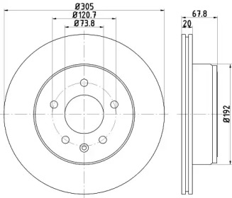 Тормозной диск HELLA для JAGUAR XK 8 купе (X100) 4.0