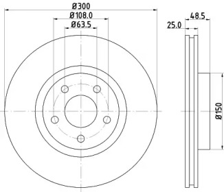 Дисковой тормозной механизм HELLA для FORD KUGA II (DM2) 1.6 EcoBoost