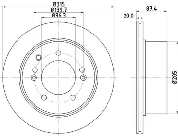 Дисковой тормозной механизм HELLA для KIA SORENTO I (JC) 2.4