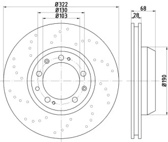 Дисковой тормозной механизм HELLA для PORSCHE 911 Targa (993) 3.8 Carrera