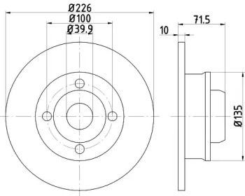 Тормозной диск HELLA для VW GOLF II (19E, 1G1) 1.8 GTI 16V