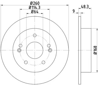 Тормозной диск HELLA для HONDA ACCORD VI купе (CG) 3.0 V6 24V (CG2)