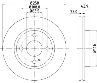 Тормозной диск HELLA для FORD FIESTA VI 1.5 TDCi