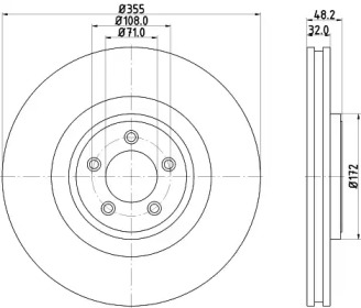Тормозной диск HELLA для JAGUAR XJ (X351) 3.0 D