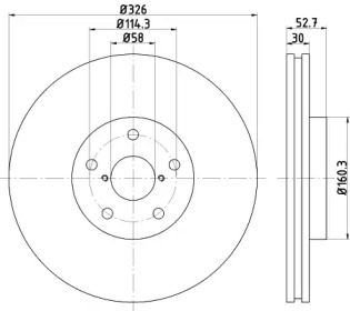Дисковой тормозной механизм HELLA для SUBARU IMPREZA седан (GD) 2.0 WRX STi AWD (GDB)