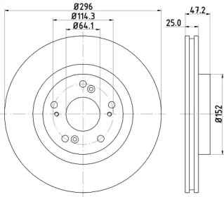 Дисковой тормозной механизм HELLA для HONDA ACCORD VIII универсал (CW) 2.2 i-DTEC (CW3)