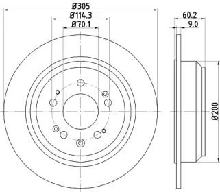 Дисковой тормозной механизм HELLA для HONDA ACCORD VIII универсал (CW) 2.2 i-DTEC (CW3)