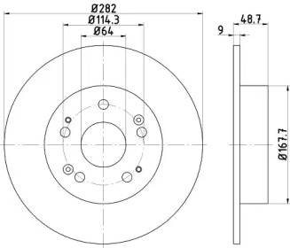 Дисковой тормозной механизм HELLA для HONDA ACCORD VIII универсал (CW) 2.2 i-DTEC (CW3)