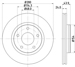 Тормозной диск HELLA для NISSAN SENTRA VII (B17) 1.6