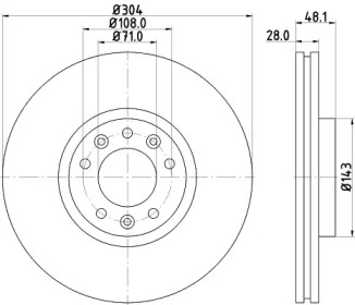 Дисковой тормозной механизм HELLA для PEUGEOT 508 SW 1.6