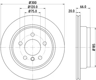 Тормозной диск HELLA для BMW 3 (F30, F80) 320 i xDrive
